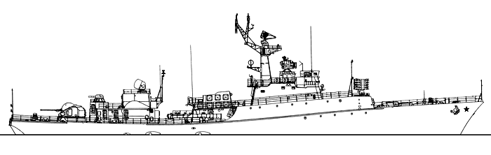 Малый противолодочный корабль проекта 1124 (с дополнительной АК-630) - Общий вид
