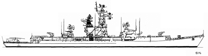 Ракетный крейсер проекта 1134 - Общий вид