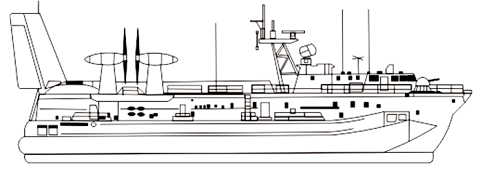 Малый десантный корабль на воздушной подушке проекта 12321 - Общий вид