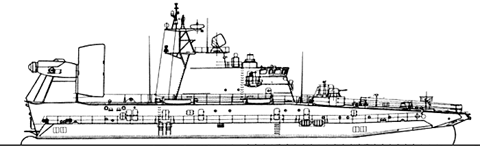 Малый десантный корабль на воздушной подушке проекта 12322 - Общий вид