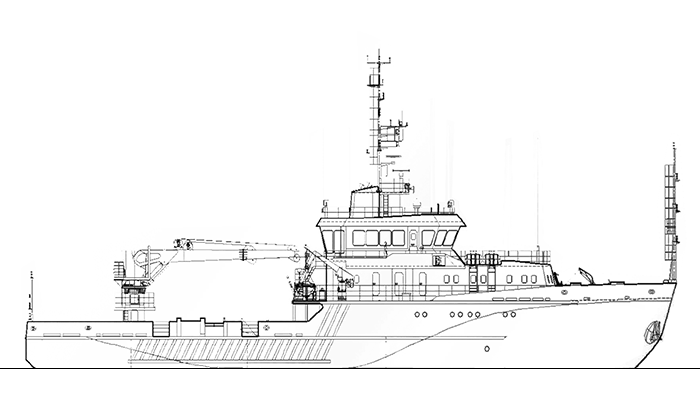Малое гидрографическое судно проекта 19910 - Общий вид