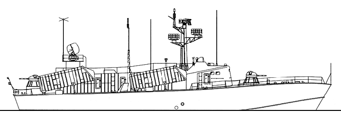 Большой ракетный катер проекта 205У - Общий вид