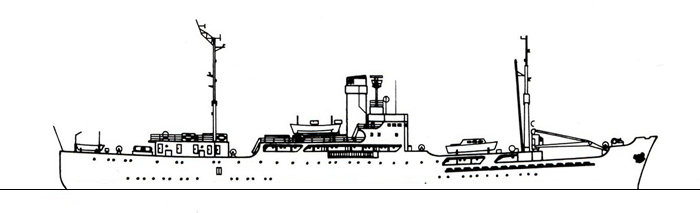 Плавучая база подводных лодок проекта 233К - Общий вид