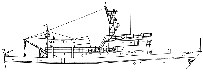 Морской водолазный бот проекта 535 - Общий вид