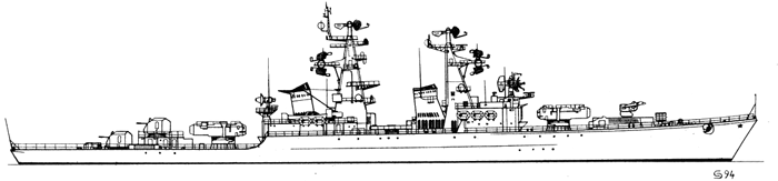 Общий вид ракетного крейсера пр.58
