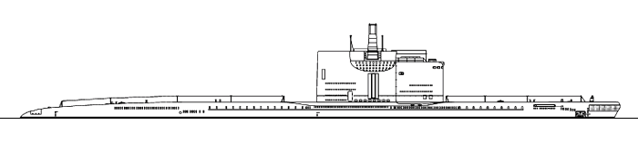 Опытная подводная лодка проекта 619 - Общий вид