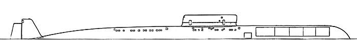 Крейсерская подводная лодка проекта 661 - Общий вид