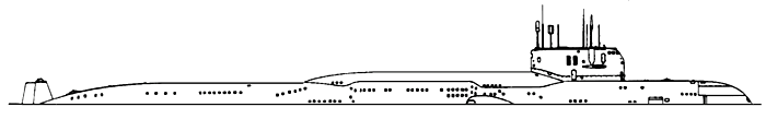 Атомная крейсерская подводная лодка проекта 667АТ - Общий вид