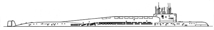 Крейсерские подводные лодки проекта 667БДР - Общий вид