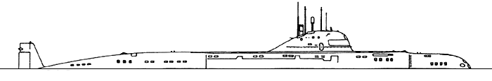 Крейсерская подводная лодка проекта 671РТ - Общий вид