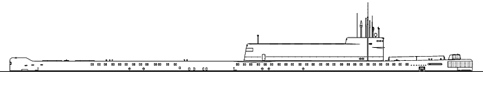 Крейсерская подводная лодка проекта 701 - Общий вид 
