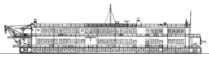 Рейдовая плавучая мастерская проекта 889А - Общий вид 