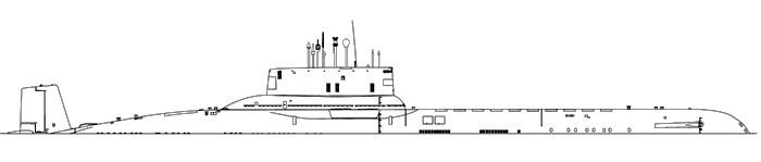 Тяжелый ракетный подводный крейсер проекта 941 - Общий вид