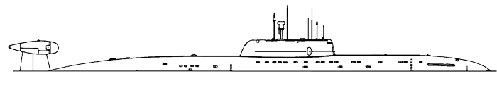 Крейсерская подводная лодка проекта 945 - Общий вид