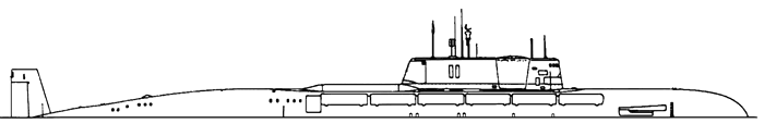 Крейсерская подводная лодка проекта 949 - Общий вид 